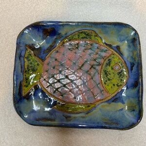 Cute pottery fish tid bit tray